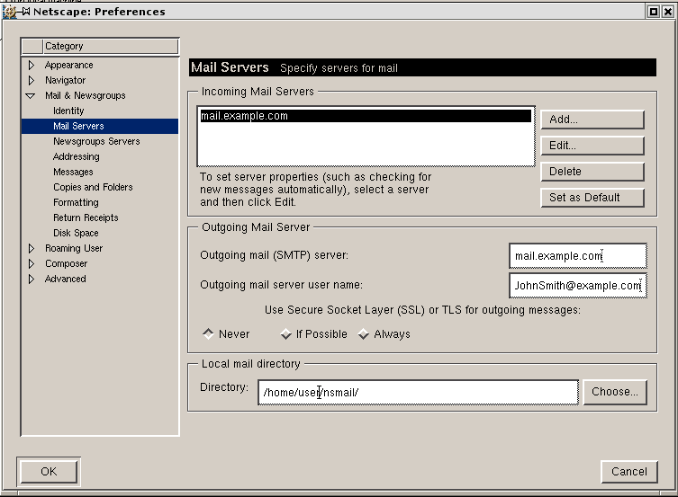 Configuring Netscape Mail